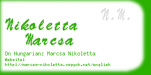 nikoletta marcsa business card